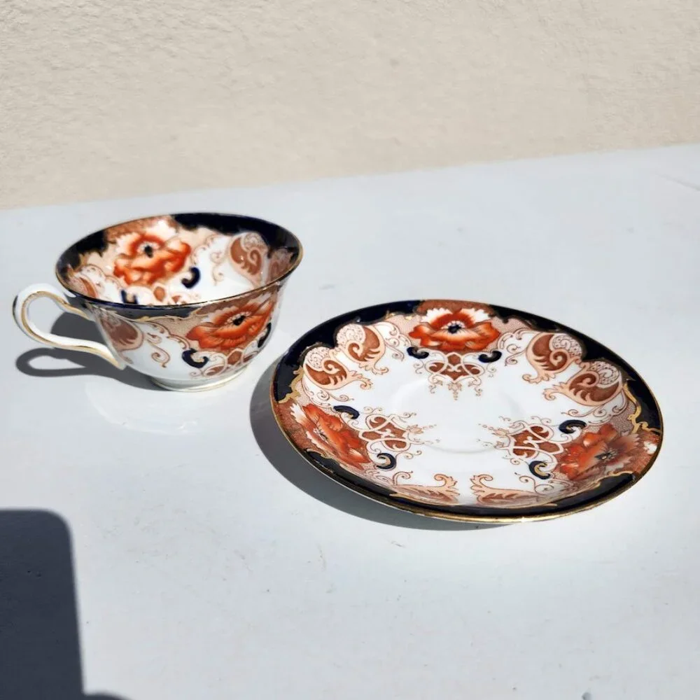 Alfred B Pearce & Co Antique English Bone China Tea Cup Saucer Set Vintage Plate